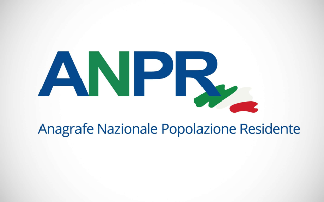 Scritta ANPR con indicato Anagrafe Nazionale Popolazione Residente